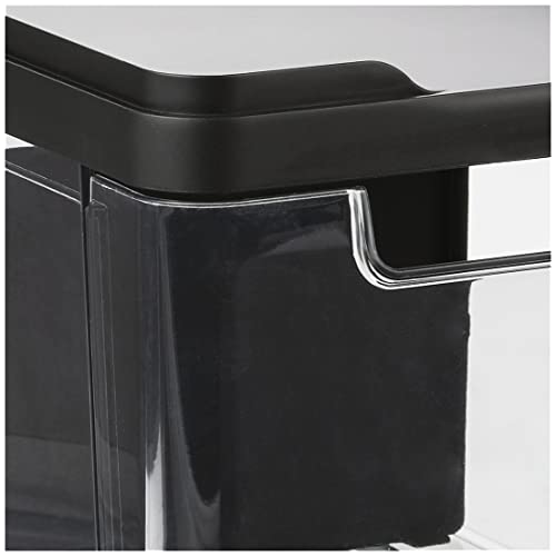 iDesign The Sarah Tanno Collection Medium Stacking Cosmetic Drawer Organizer with Lid and Divider, Smoke/Black