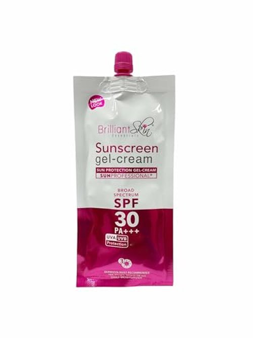 Generic 2 Sachets Brilliant Skin Essentials Sunscreen Gel-Cream UVA/UVB Protection SPF 30, 50g, 1.7 Ounce (Pack of 1)