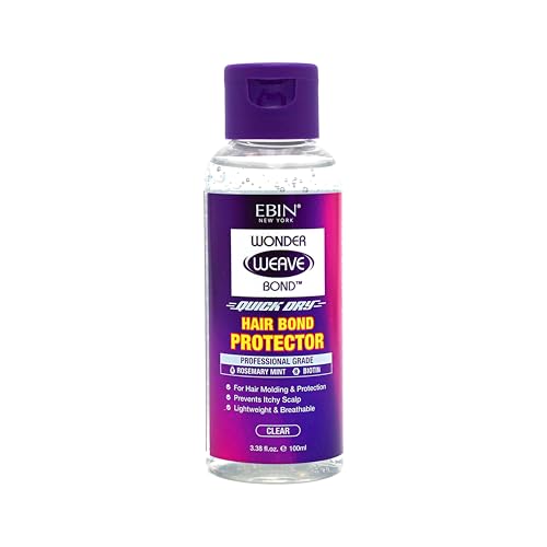 EBIN NEW YORK Wonder Weave Bond Hair Protector (Clear) 3.38 Fl Oz ? Quick Dry Protective Shield for Quick Weave ? Lightweight, Rosemary Mint & Biotin Infused, Breathable Formula