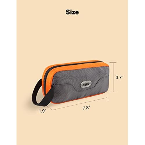 GOX Travel Toiletry Bag Dopp Kit Case for Men Multifunction Packing Organizer Pouch(Orange/Grey)