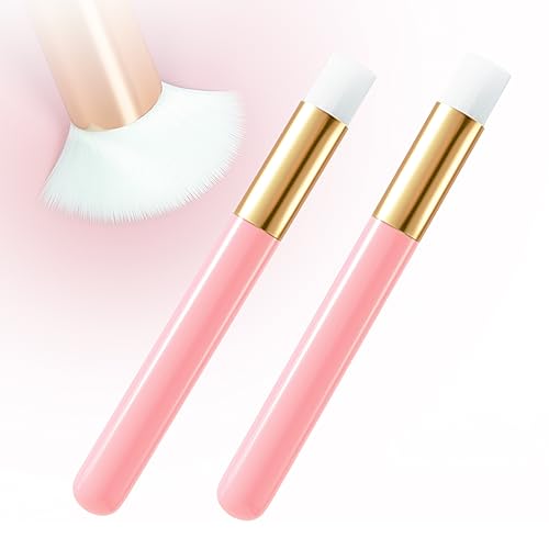 Buqikma 2 Pieces Lash Brush Cleaning Lash Shampoo Brushes for Nose Cleaning Fan Brush Peel Off Blackhead Brushes Remover Tool, Lash Wash Supplies£¨Pink£©