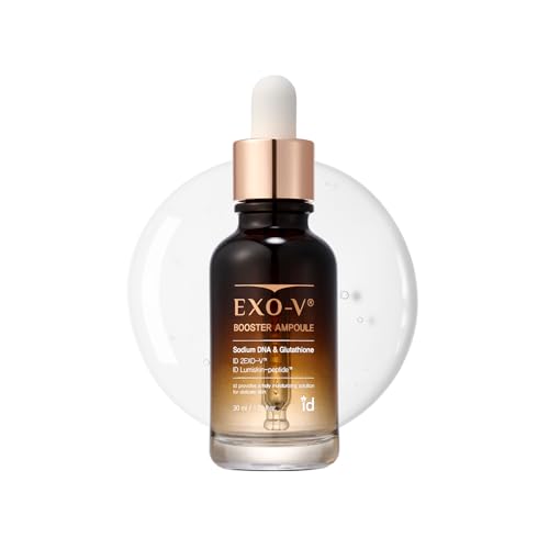 idplacosmetics EXO-V Booster Ampoule 1.01 fl.oz (30ml) ? Exosome Serum (720,000 PPM) with PDRN & Glutathione, Korean Skincare Microneedling Serum, for Smoother-Looking Texture & Elasticity Support.