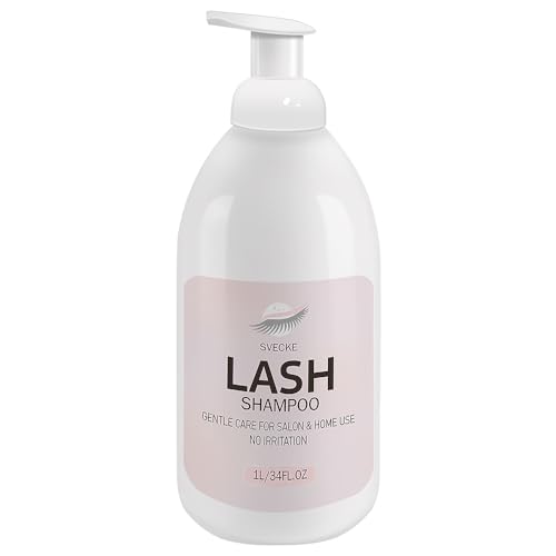 Lash Shampoo 34fl.oz/1L, Eyelash Shampoo for Lash Extension, Eyelash Extension Cleanser, Lash Eyelid Foam Cleaning Kit for Salon Use and Home Use