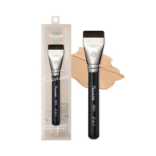 Korean Piccasso Brush FB11 Spatula Brush ? Professional Foundation Brush for Liquid Makeup, Flat and Soft Bristles for Seamless Application, Ideal for Liquid Foundation and Cream Face Makeup