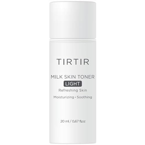 TIRTIR Milk Skin Rice Toner Light | Instant Hydration with 4% Niacinamide, Pantenol, Lightweight, Pore-Tightening, Vegan, Acne-Prone, Oily Skin, Fungal Acne Safe, Korean Skin Care, 0.67 Fl Oz