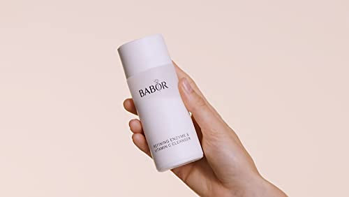 BABOR Enzyme & Vitamin C Powder Cleanser – Water-Activated Face Wash for Brightening & Exfoliation | Gentle Daily Polish for the Look of Refined Pores & Radiant-Looking Skin | Travel-Friendly