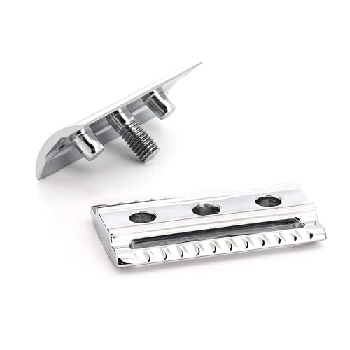 M?HLE EDITION Chrome 2-Piece Shaving Set - Classic Closed Comb R89 Safety Razor & Razor Stand ? Safety Razor Kit for Men, Shaving Razor, Straight Razor Shaving Kit for Men