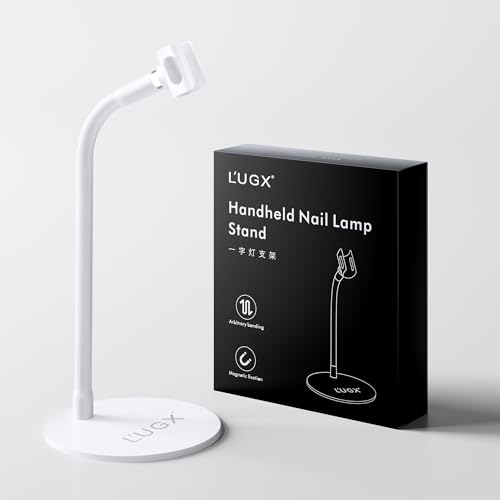 L'UGX Magnetic Handheld uv Light for Gel Nails Stand ? 360¡Æ Rotating Iron Base Holder, Strong Magnetic Mount for Gel Nail Dryer Pen,Detachable Support for Manicure Table or Salon Use