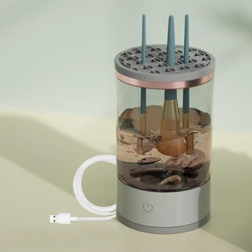 Makeup Brush Cleaning Machine - Automatic Cosmetics Brush Cleaner, Electric Make-up Brush Cleaner and Dryer, Dust-proof Beauty Brushes Organizer, Birthday Gift for Ladies