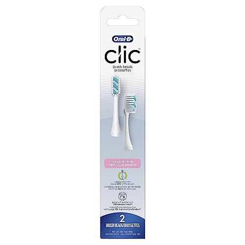 Oral-B Clic Toothbrush Sensitive Clean Replacement Brush Heads, White, 2 Count (Pack of 3)