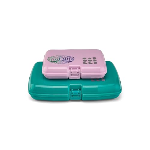 Caboodles For Good Cosmic Compact, Care Pack, and Lil Bit Bundle, Wicked: For Good Limited Edition, Lavender and Teal, Travel Organizers For Makeup, Snap-Tight Latch, Compact Size
