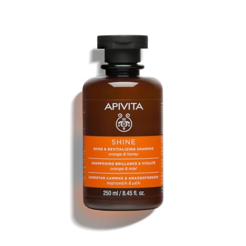 Apivita Shine Shampoo |Shine & Revitalizing Shampoo with Orange & Honey, Silicone-Free, 250 mL / 8.45 oz