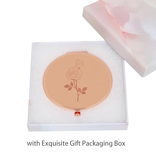 Compact Mirror Round 2.6¡± Metal Double Sided 1X/2X Engraved Pocket Mirror Gifts for Women Mom Wife Sister Daughter Niece Granddaughter (RG01)
