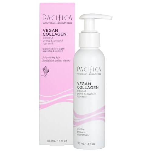 Pacifica Heat Protection Spray for Hair - Vegan Collagen Blowout Prime & Thermal Protection Hair Milk - Blow Dry Spray - for Curly, Wavy & Straight Hair - Vegan & Cruelty-Free Dermatologist Tested