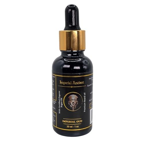 Imperial Oud Beard Oil for Men ? Premium Grooming Oil with Argan, Jojoba & Almond ? Softens Beard, Non-Greasy, Deeply Nourishing ? Luxurious Oud Scent ? 30ml ? Made in Canada