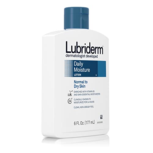 Lubriderm Daily Moisture Hydrating Body and Hand Lotion To Help Moisturize Dry Skin with Pro-Vitamin B5 For Healthy-Looking Skin, Non-Greasy, 6 fl. oz