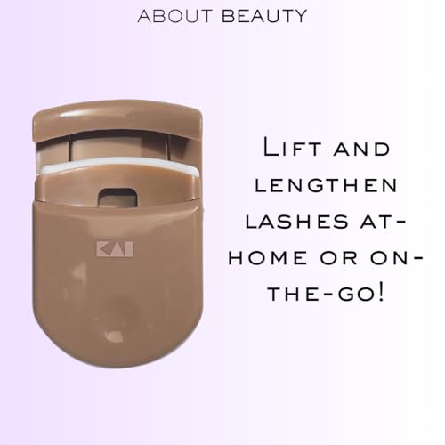 On-The-Go Compact Eyelash Curler, Includes 1 Replacement Pad, Portable Lash Curler Perfect for Travel Makeup, Ergonomic Design is Gentle on Lashes
