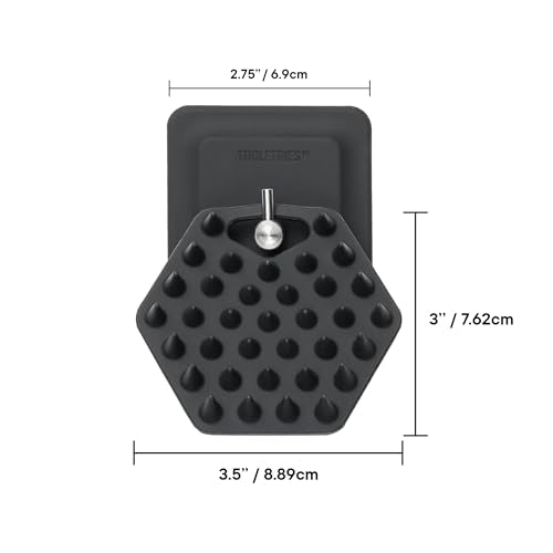 TOOLETRIES Beard Scrubber with Hook - Silicone Beard Brush & Beard Exfoliator For Men - Deep Cleans & Unclogs Pores - gentle face massgage, removes beardruff, Beard accessories - Charcoal