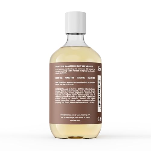 Deep Steep Bubble Bath, Vanilla Coconut 17 oz ? Hypoallergenic, Clinically Tested Soothing Soak with Shea Butter & Argan Oil ? Sulfate-Free