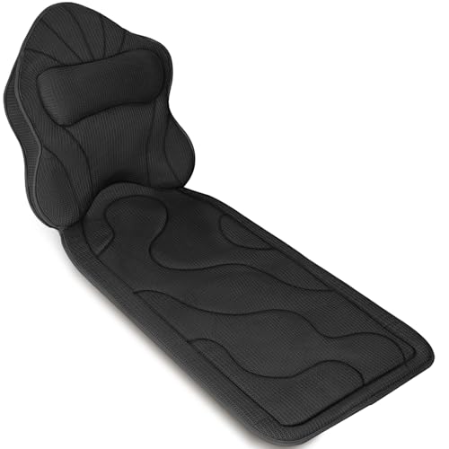 Full Body Bath Pillow for Tub-Extra Thick Bathtub Pillow with Head & Neck Support, Luxury Tub Pillow for Comfort, Non-Slip Bath Cushion for Women, Men & Seniors, Bathroom Accessories