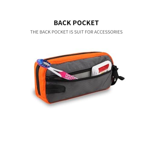 GOX Travel Toiletry Bag Dopp Kit Case for Men Multifunction Packing Organizer Pouch(Orange/Grey)