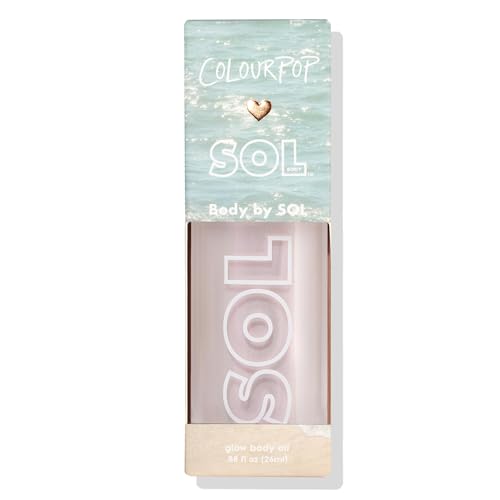 ColourPop SOL Mini Shimmering Dry Oil - Shimmer Body Oil Infused with Coconut, Argan & Marula Oils - Radiance-Boosting Body Care -Nourishes Skin and Leaves a Luminous Finish - Moonstone (0.88 fl oz)
