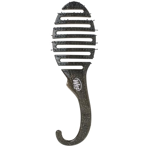 Wet Brush Shower Hair Brush Detangler - Exclusive Ultra-soft IntelliFlex Bristles - Minimizes Pain And Protects Against Split Ends and Breakage - Comb For Women, Men, Wet & Dry Hair - Black Glitter