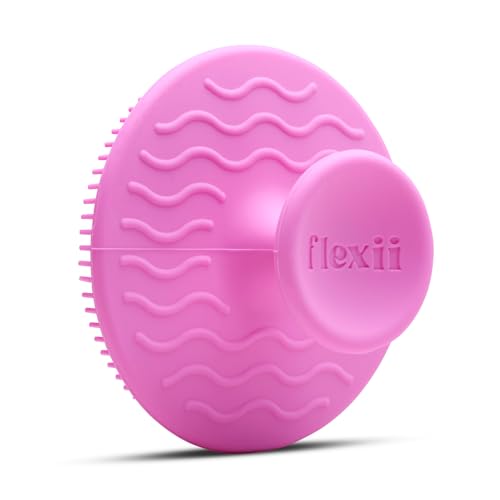 flexii¢ç Silicone Face Scrubber - Gentle Facial Scrubber for Sensitive Skin, Exfoliating Face Scrubber, Face Wash Brush, Facial Cleansing Brush for Men and Women - Pink