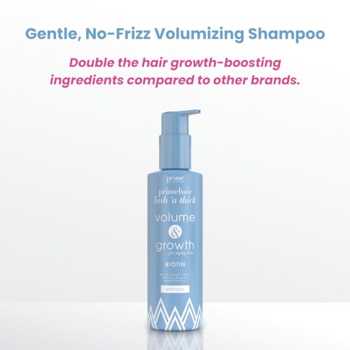 PRIME PROMETICS PrimeHair Lush N' Thick Shampoo for Mature Women ? Biotin Enriched, Sulfate-Free and Paraben-Free Shampoo with Hair Growth Promoting Ingredients ? Volumizing, Hydrating