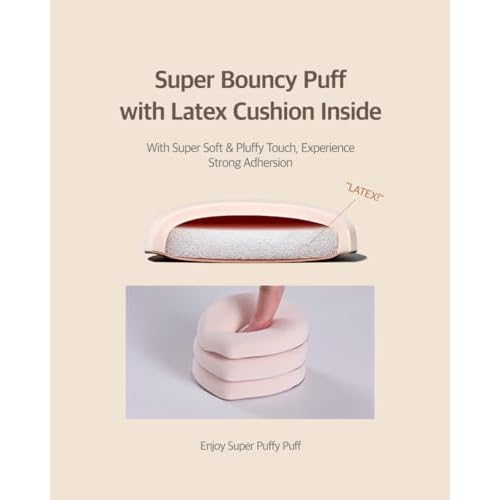 Pang Pang Makeup Powder Puff 1 Pc | Big Makeup Sponge for Foundation | Fluffy Cushion Puff Blender With Latex | Korean Makeup Puff for Foundation and Powder | 2.2In Diamater