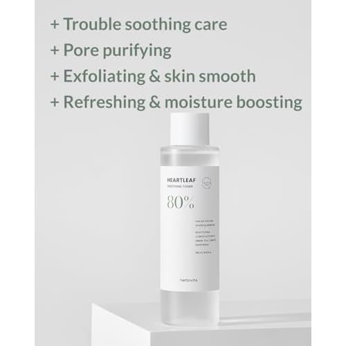 Heartleaf Soothing Moisture Toner - Low pH, 80% Heartleaf Extract, Enriched with Houttuynia Cordata & Green Tea, Clinically Tested, No Irritation - Ideal for Sensitive Skin, 6.76 f l. oz