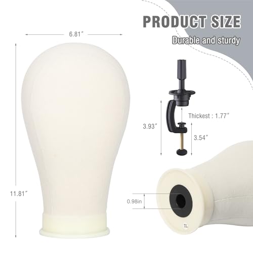 Relx Reinforced Wig Stand with Mannequin Head - Adjustable Wig Head Stand with Head for Wigs - Manikin Head Set for Cosmetology, black