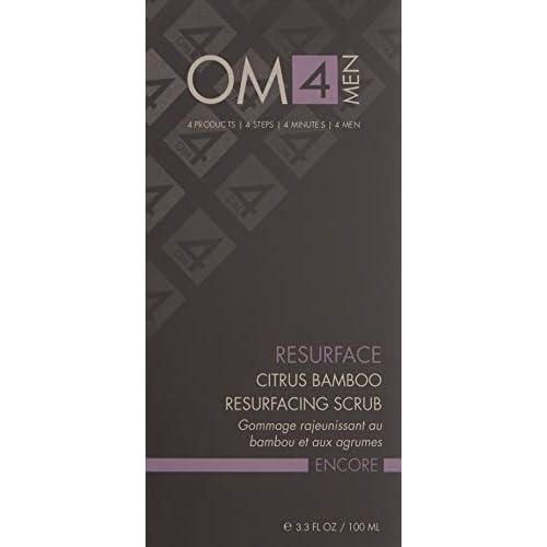 Organic Male OM4 Resurface: Citrus Bamboo Resurfacing Scrub - Mens Gentle Exfoliator Renews Hydrates Skin