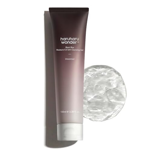 HARUHARU wonder Black Rice Moisture 5.5 Soft Cleansing Gel, Gentle Daily Cleanser, Low 5.5pH, Moisture Balance, Soap Free, For Sensitive Skin, Holiday Stocking Stuffer, Vegan, Cruelty-Free, 3.4 fl.oz