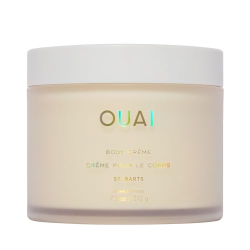 OUAI Body Cream, St. Barts - Hydrating Whipped Body Cream with Cupua?u Butter, Coconut Oil and Squalane - Softens Skin and Delivers Healthy-Looking Glow - Sulfate-Free Skin Care (7.5 Oz)