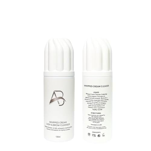 All in beauty Whipped Lash & Brow Shampoo Unscented ? Neutral pH | Gentle 135ml Foam Cleanser for Eyelash Extensions & Eyebrows | Professional Salon & Home Use | Safe Deep-Clean Long-Lasting