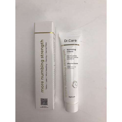 Dr Care Numbing Cream 5% Extra Numbing Strength ? For Before and After Cosmetic Procedure - Ideal for Tattoos, Waxing, Laser, Microneedling ? Best Numbing Cream (1.0 oz - Pack of 1)