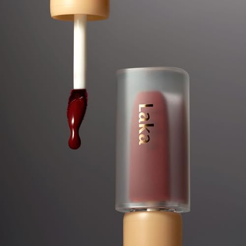 Laka Fruity Glam Tint, Glowing Lip Stain with Wide Color Spectrum, Hydrating & Lightweight Texture, Long-Lasting Bold Stain, Non-Sticky, Vegan, K-Beauty (#123 Unsweet Berry, 4.5g/0.15oz)