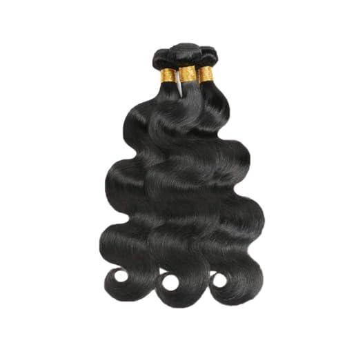 Color 1B Body Wave Bundles Natural Black Human Hair Bundles 26 28 30 Inch Niegmeag Brazilian Virgin Remy Hair Extensions Double Weft Soft and Silky Body Wave Bundle Hair Weave