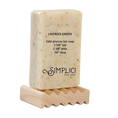 Simplici Lavender Garden Natural Soap (exfoliating + pure essential oils) 6 Bar Value Bag. Palm Free.