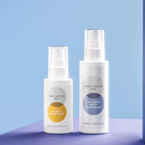 Balance Me Plump + Brighten Skin Care Set, Includes Vitamin C Repair Serum & Collagen Boost, Ultimate Holiday Skincare Gift Set for Women