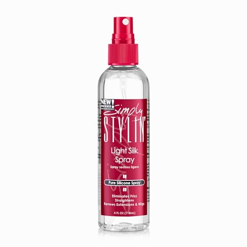 Simply Stylin' Light Silk Hair Spray - Anti-Frizz Silicone Heat Protectant - Hair Detangler for Women and Synthetic Wigs - 4 fl oz