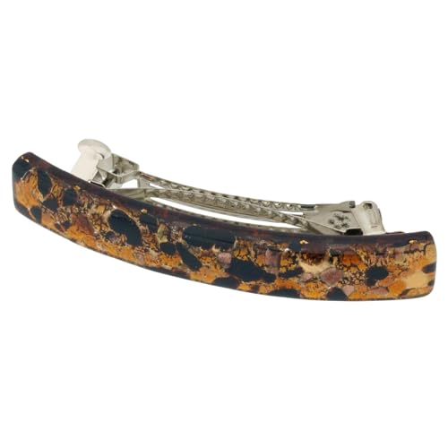 Glass Of Venice Murano Glass Venetian Reflections Hair Clip - Topaz Gold