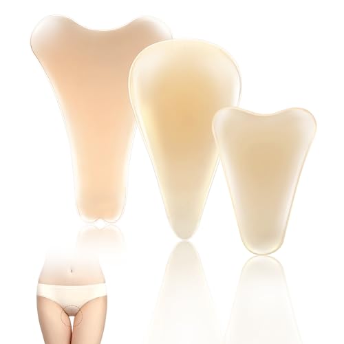 Camel Silicone Concealer Pad for Women, Reusable Invisible Insert to Eliminate Toe Show Under Leggings, Yoga Pants & Swimwear, 3 Shapes & Sizes in One Pack