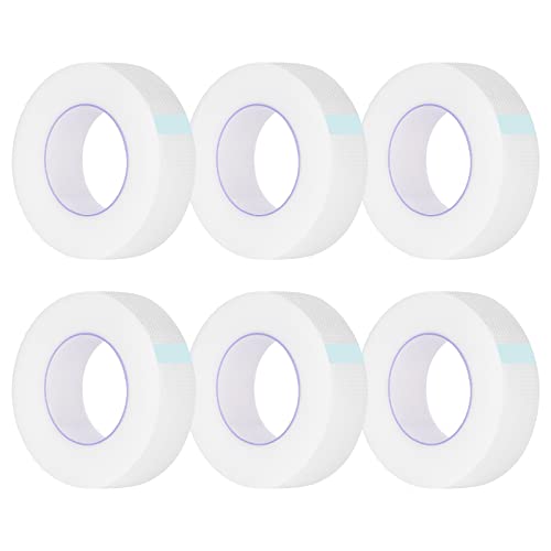 Kirecoo 6 Rolls Adhesive Eyelash Tape, Breathable PE Lash Tape,Eyelash Extension Supplies - 9 m/10 Yard Each Roll (Transparent)