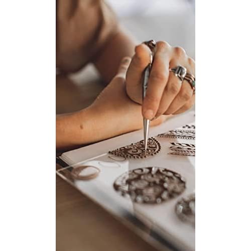 Reusable Henna Hand Acrylic Plastic Template for Homemade Henna, Mehendi Heena Beginner Kit Drawing Body Art Hena Temporary Tattoo Practice Mendi, CLEAR