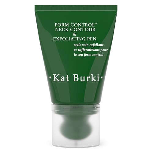 KAT BURKI Form Control Neck Contour & Exfoliating Pen, Exfoliating Serum with 5% Stabilized Vitamin C, Pumpkin & Papaya Enzymes, Marine Collagen & Irish Sea Moss, 3.4 Fl Oz