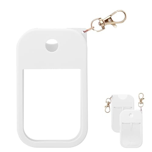 Palksky Hand Sanitizer Spray Case for Touchland,Silicone Case with Keychain for Power Mist and Glow Mist1 fl oz(White),Travel Size