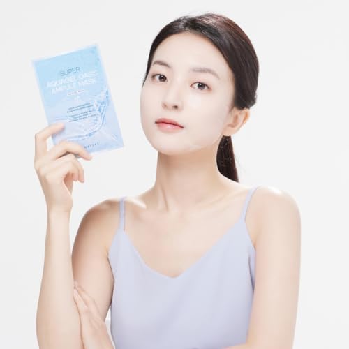 SUPER AQUAGEL OASIS AMPULE MASK | Hydrating, Soothing, Blemish Care | Hyaluronic Acid, Allantoin | Korean Face Mask (10 Count (Pack of 1)