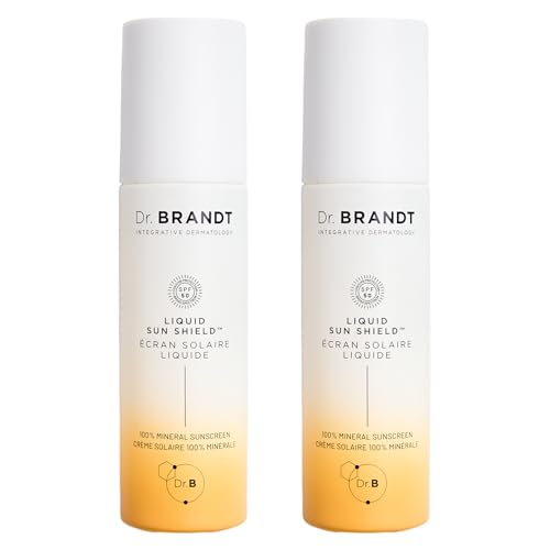 Dr. Brandt Bright This Way Liquid Sun Shield - 100% Mineral SPF 50 Sunscreen - Lightweight Lotion with Invisible Finish - 1.7 fl oz, Pack of 2